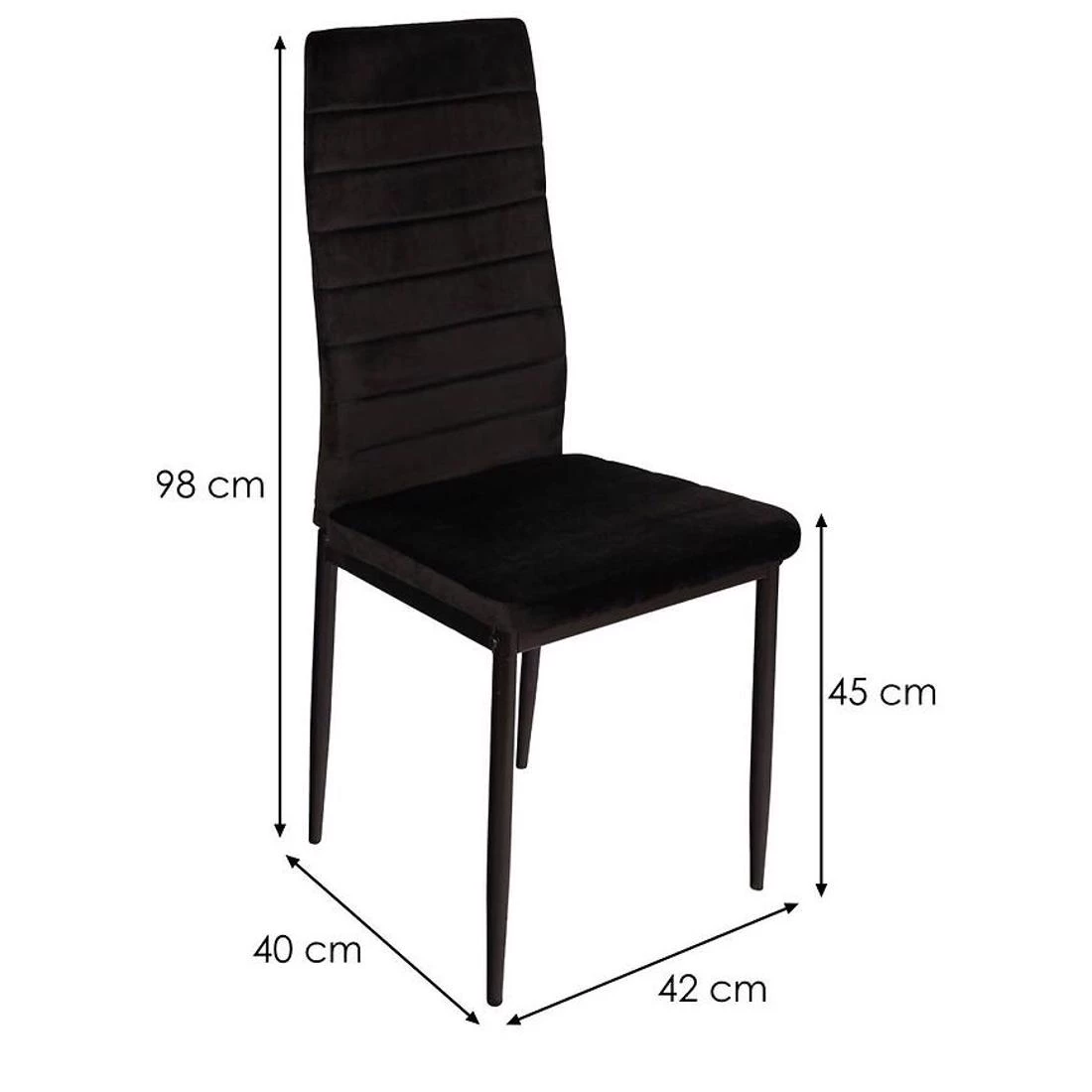 Fado stolica 42x20x45/98 cm crna