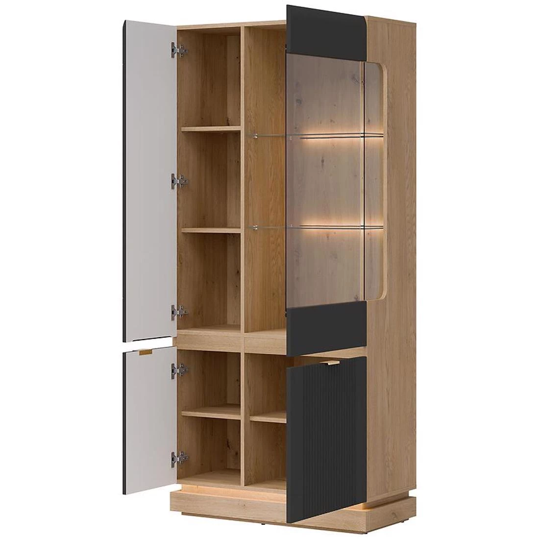 Milton vitrina 88,5x40,5x193,5 hrast/antracit