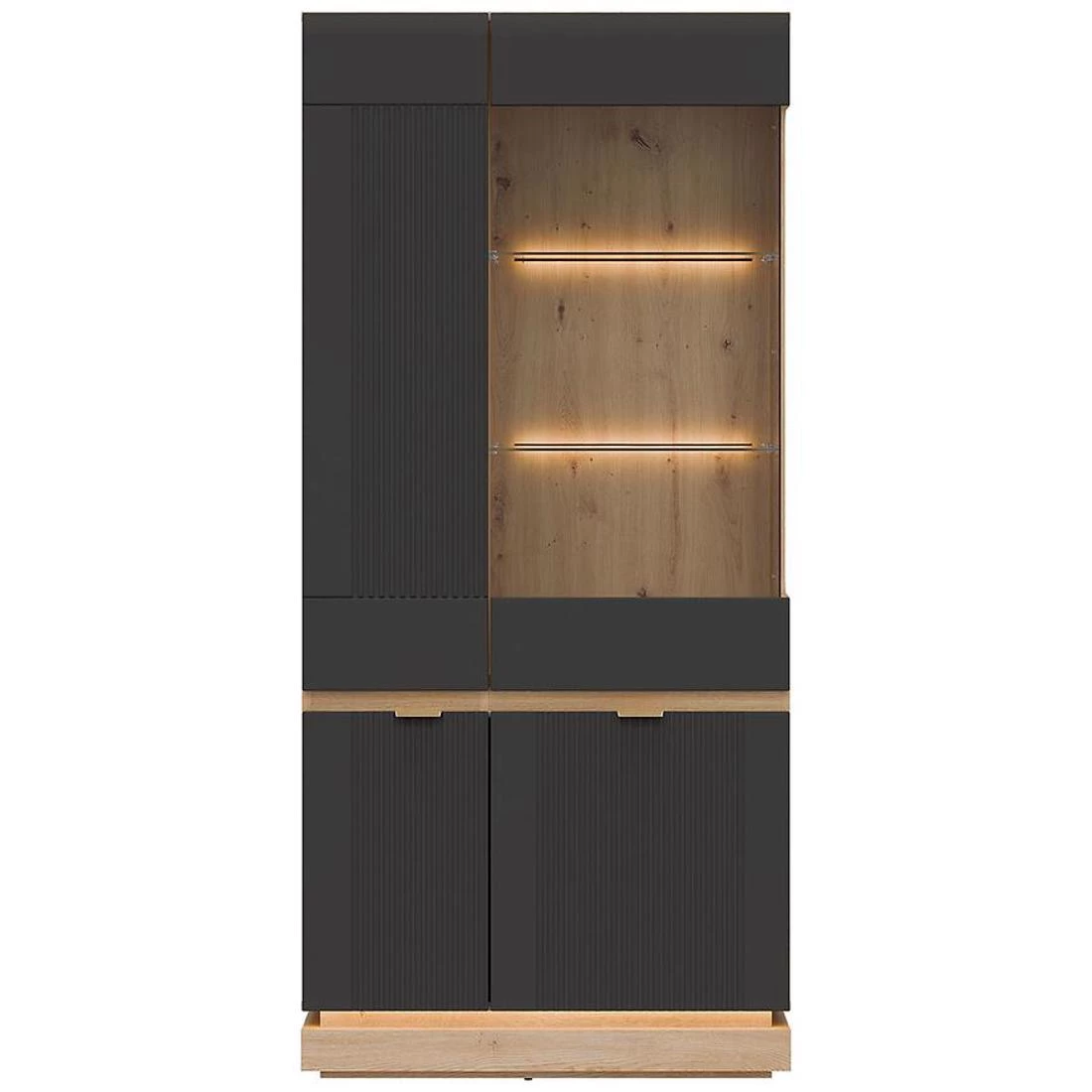 Milton vitrina 88,5x40,5x193,5 hrast/antracit