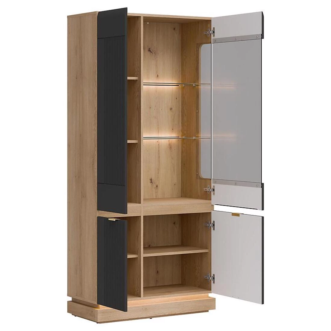 Milton vitrina 88,5x40,5x193,5 hrast/antracit
