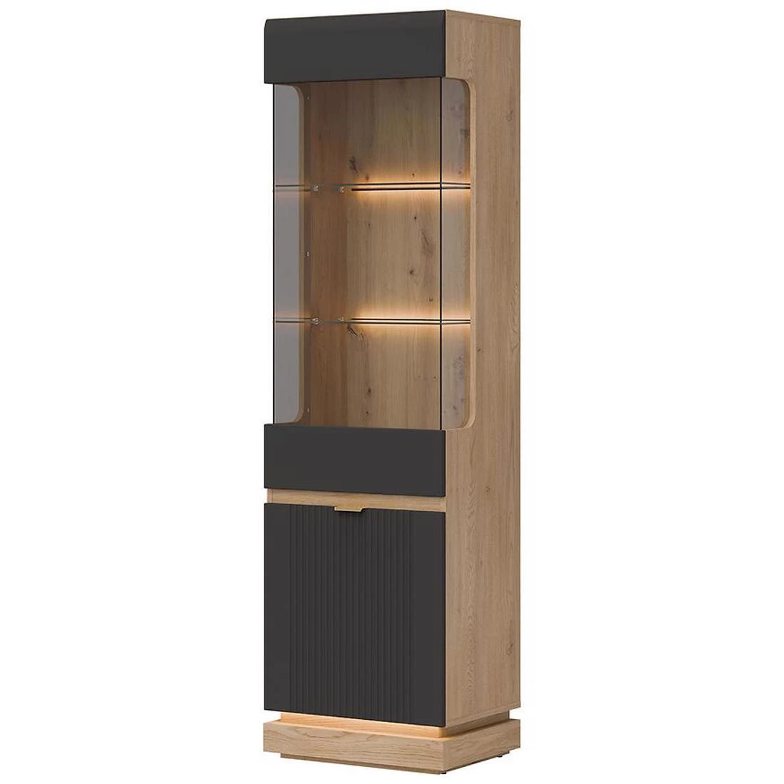 Milton vitrina L/R 54,5x40,5x193,5 hrast/antracit