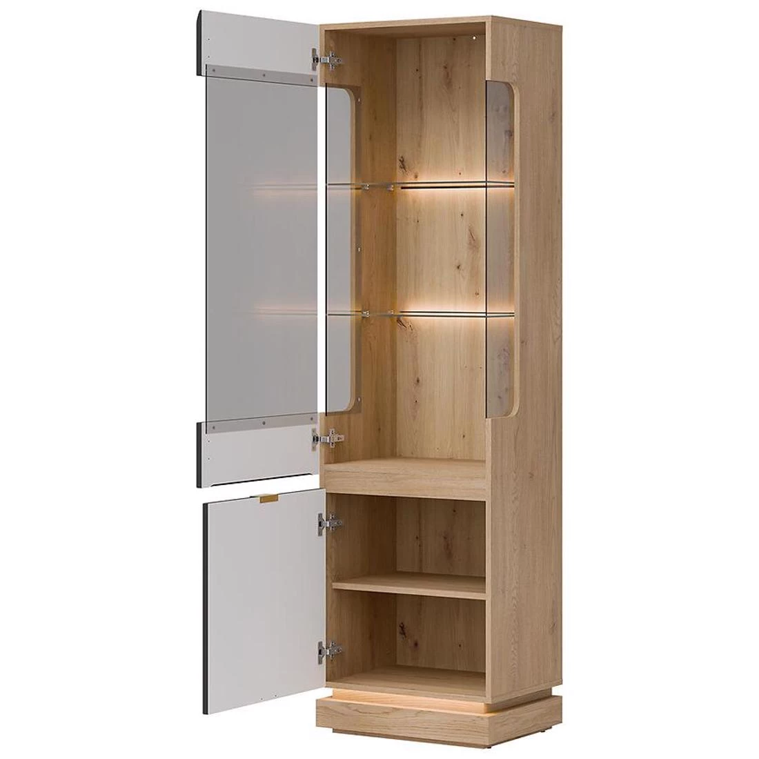 Milton vitrina L/R 54,5x40,5x193,5 hrast/antracit