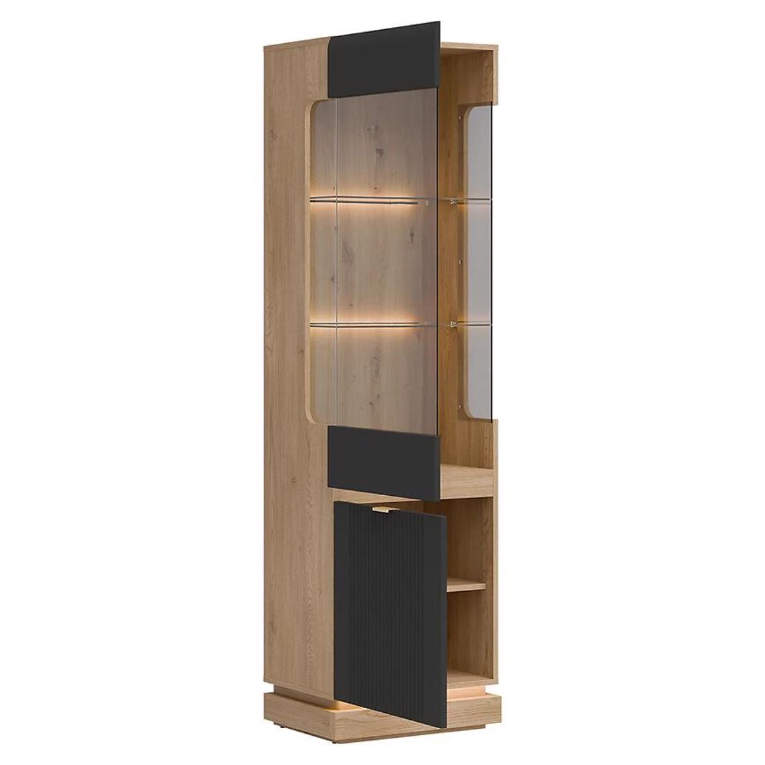 Milton vitrina L/R 54,5x40,5x193,5 hrast/antracit