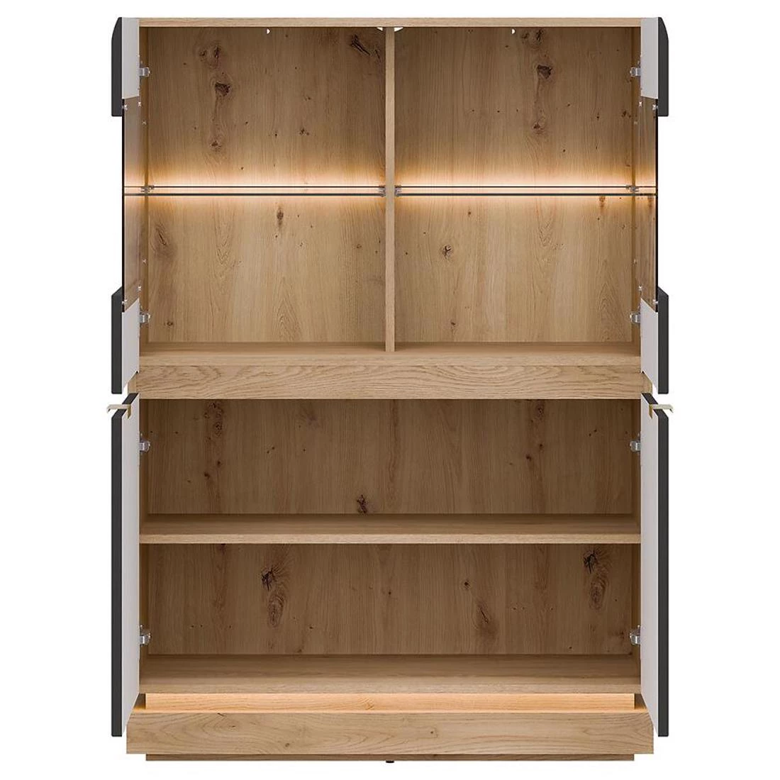 Milton niska vitrina 95x40,5x135 hrast/antracit