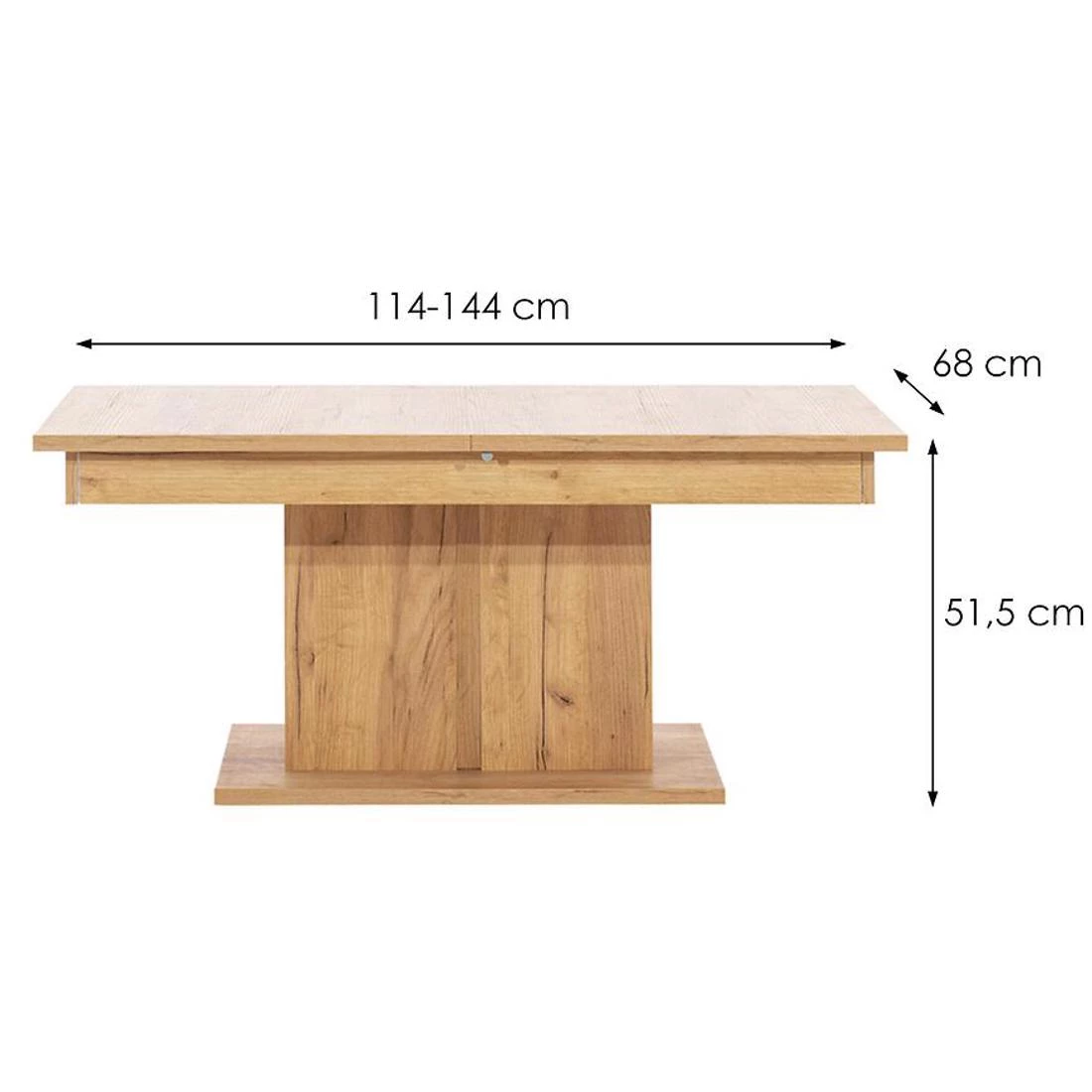 Snobi stocic 68x114(144)x51,5 hrast/bela