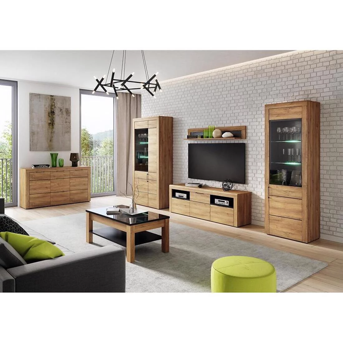 Kama stolic 110x60x46 cm camargue hrast/sjajno crna