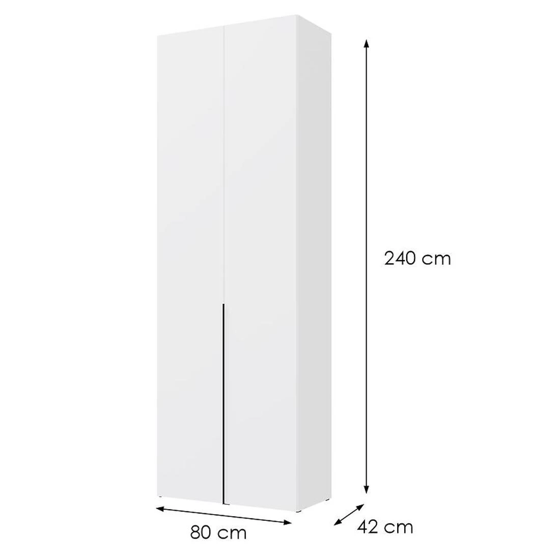 Tanki ormar 80x42x240 cm bela