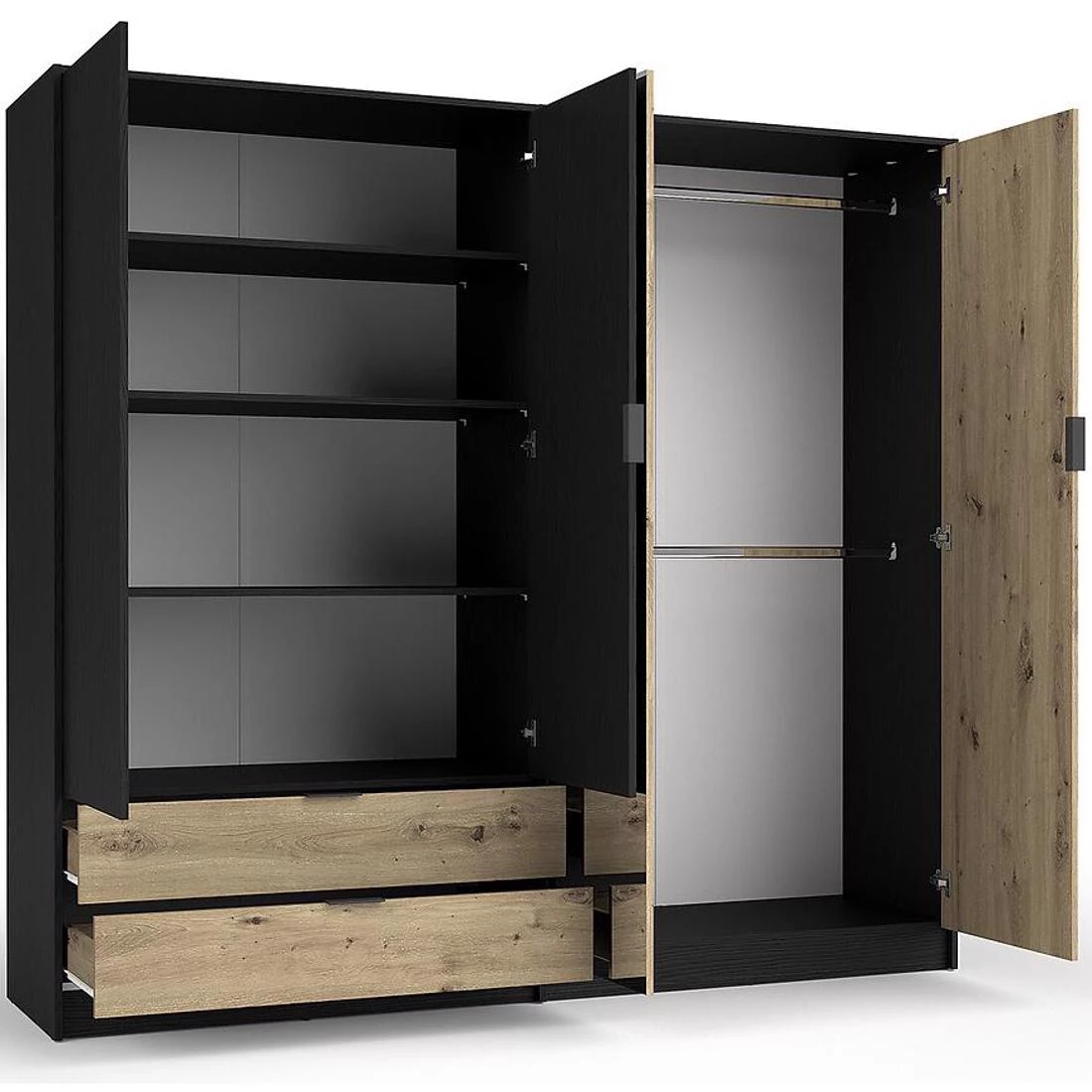 Upsala ormar 220x54x203 cm grafit/artizan