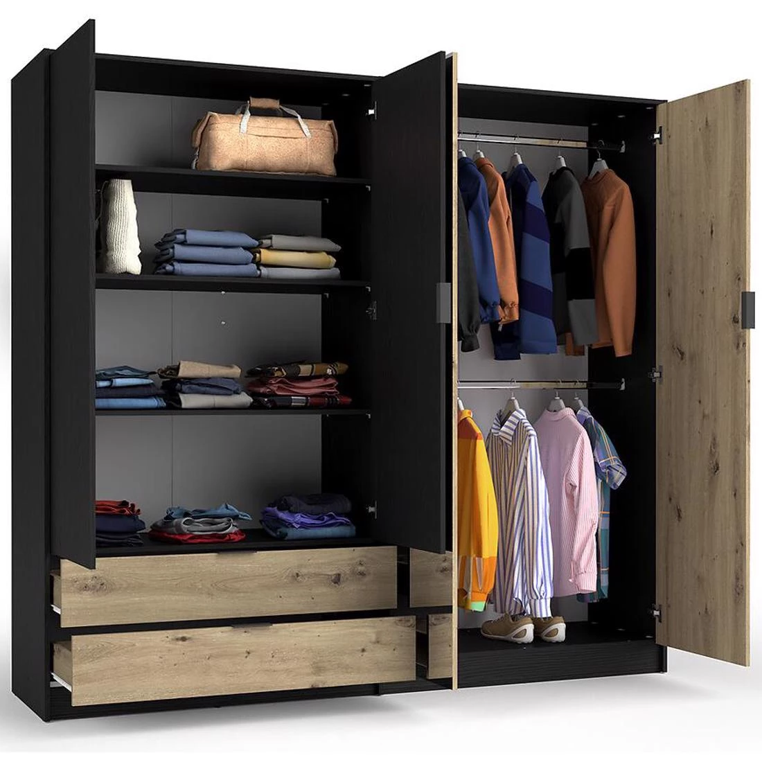 Upsala ormar 220x54x203 cm grafit/artizan