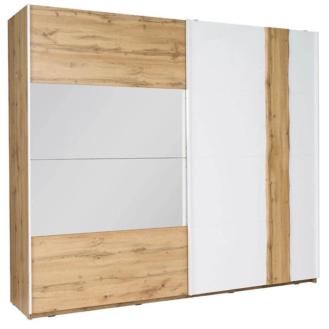 Drvo ormar 250x66x218 cm bela/wotan