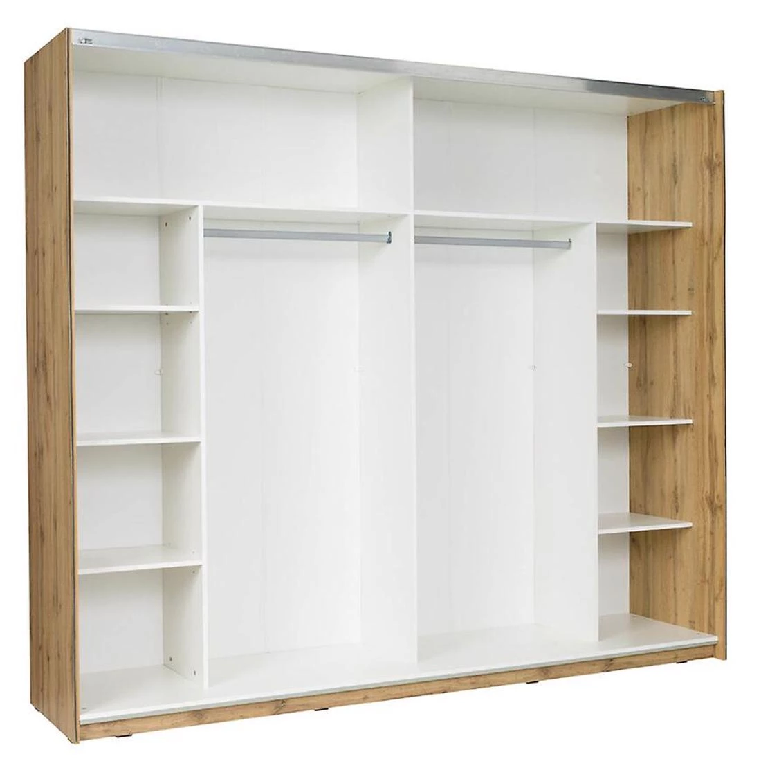 Drvo ormar 250x66x218 cm bela/wotan