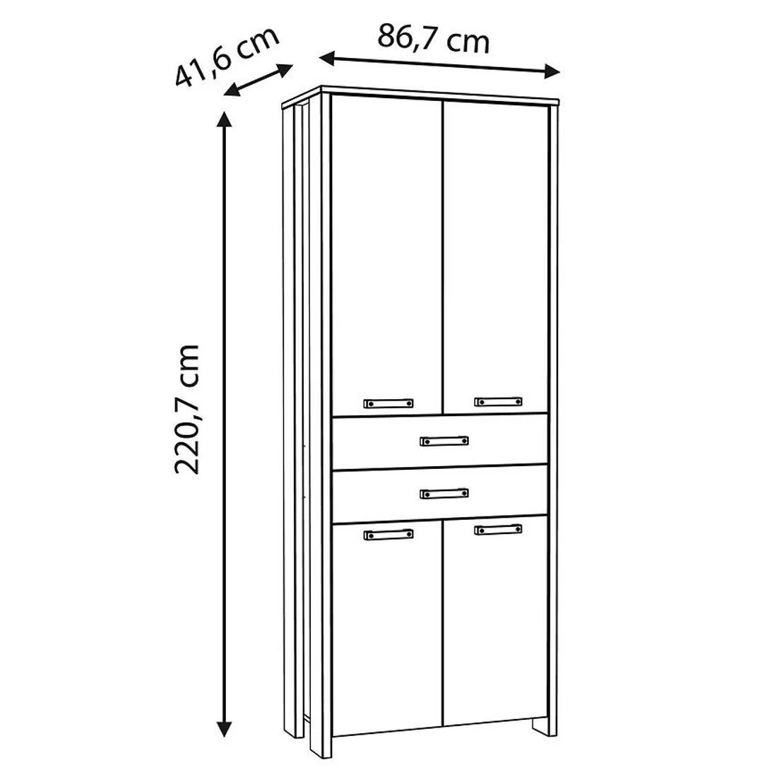 Symmach ormar 86,7x41,6x221 cm tamno drvo