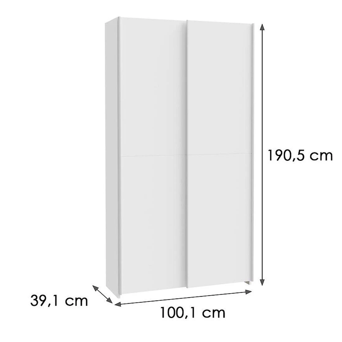 Chiseldon ormar 100,1x39,1x190,5 cm bela