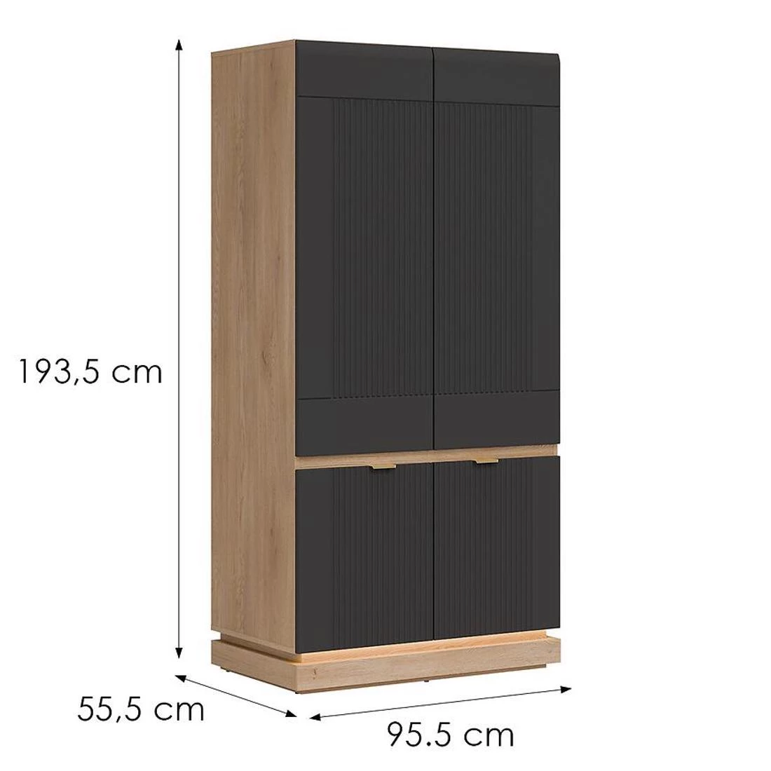 Milton ormar 95,5x55,5x193,5 cm hrast/antracit