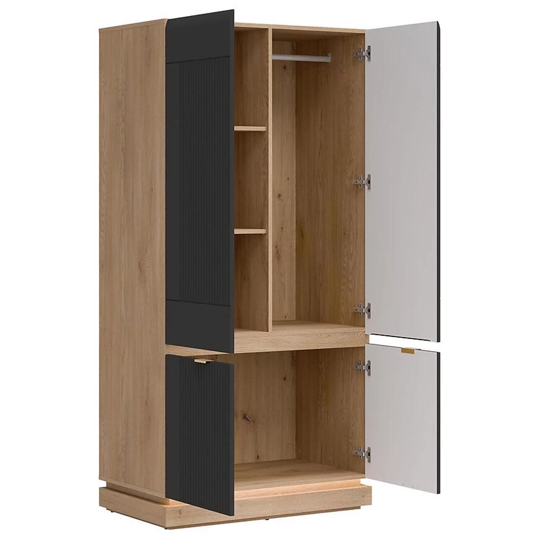 Milton ormar 95,5x55,5x193,5 cm hrast/antracit