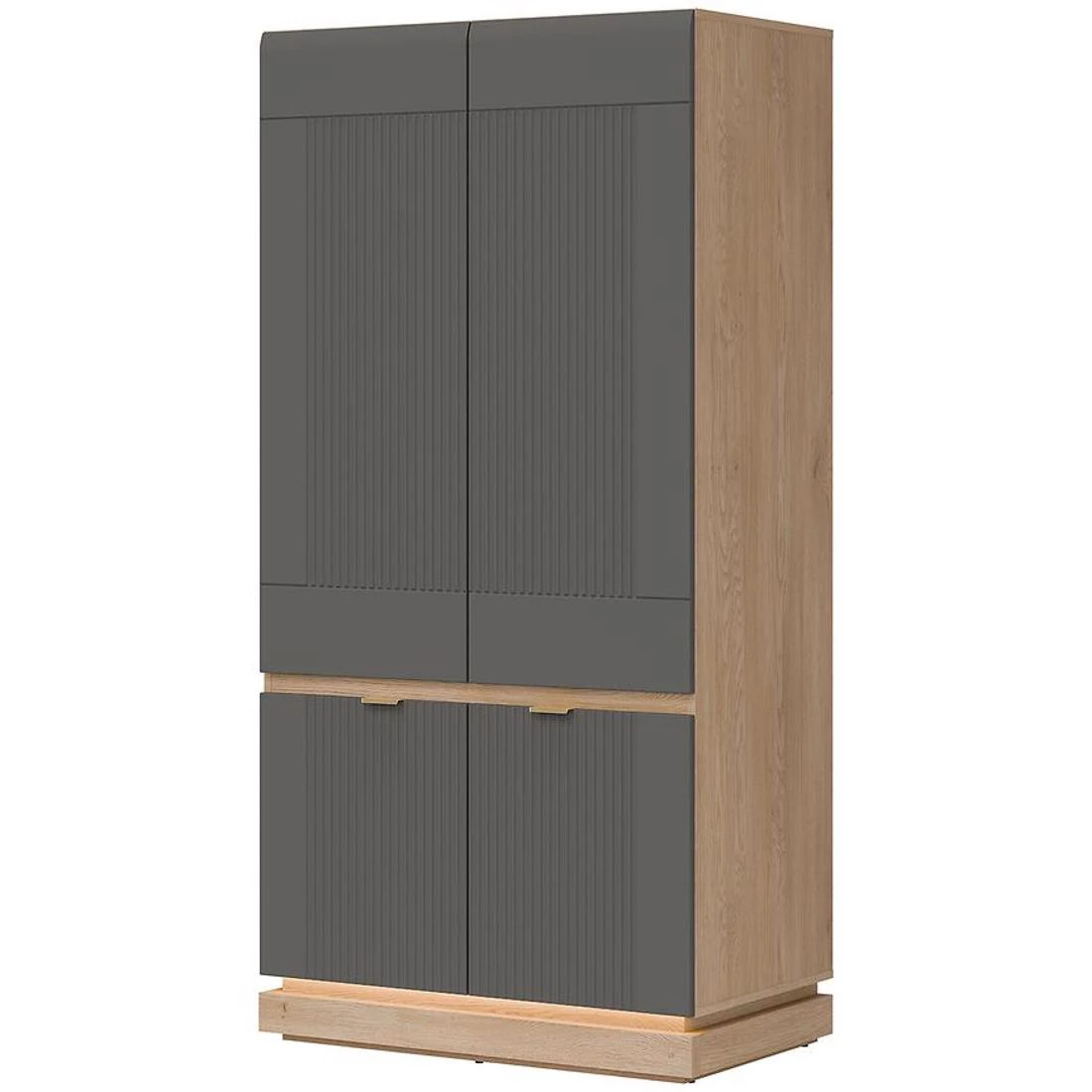 Milton ormar 95,5x55,5x193,5 cm hrast/siva