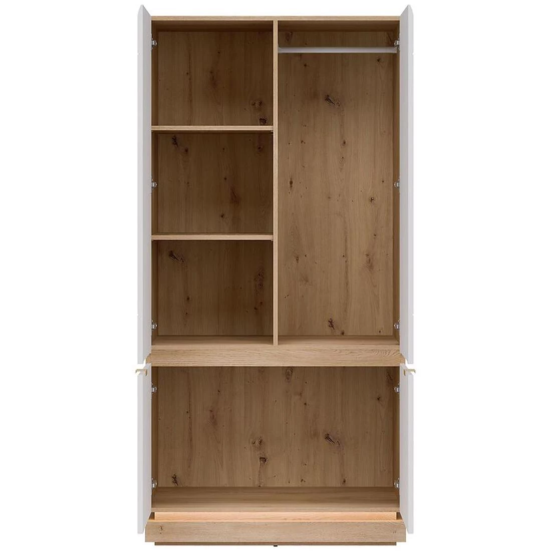 Milton ormar 95,5x55,5x193,5 cm hrast/bela