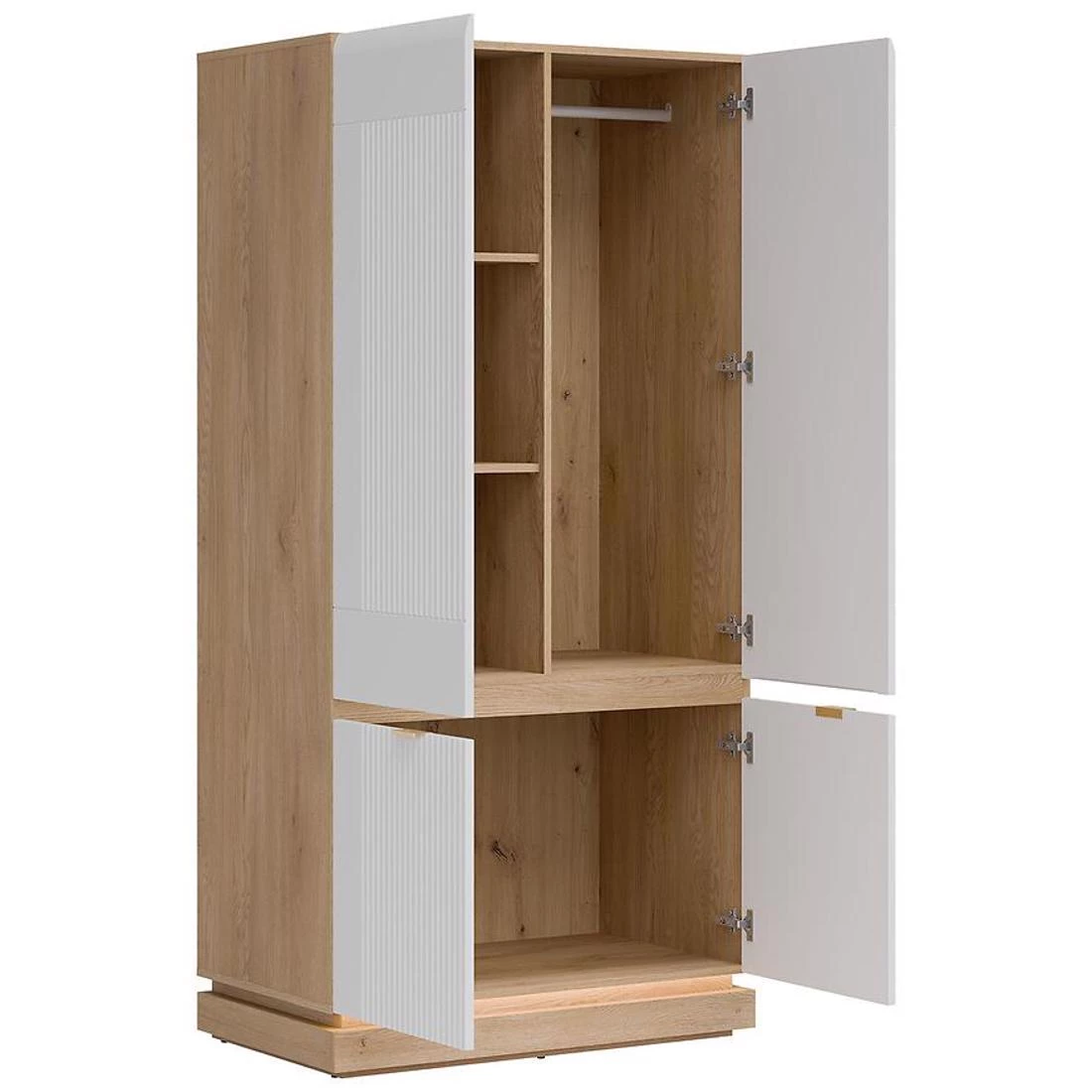 Milton ormar 95,5x55,5x193,5 cm hrast/bela