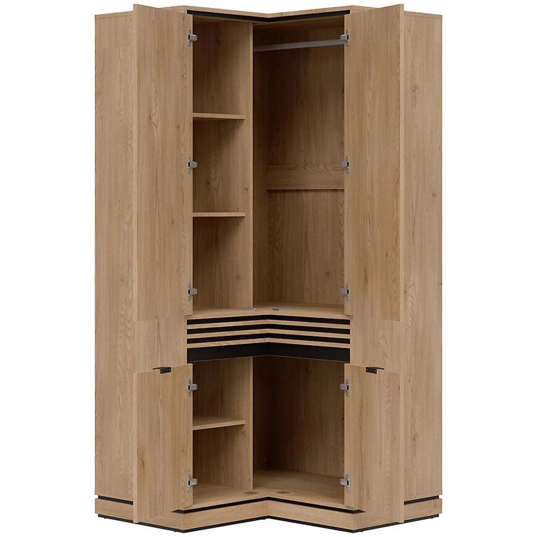 Ferro kutni ormar 100x100x204,5 cm hrast
