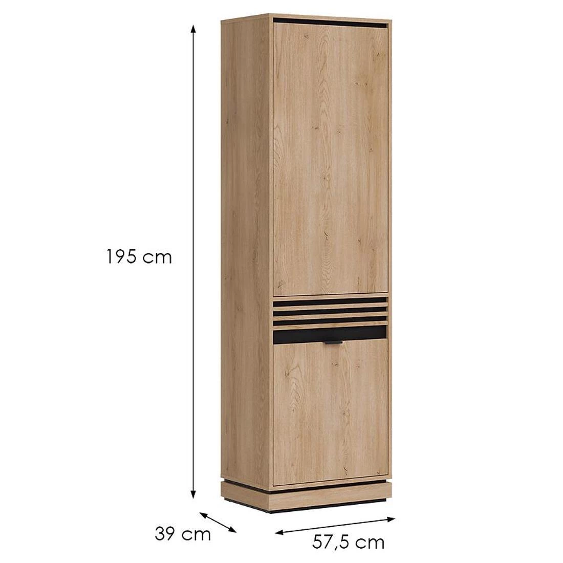 Ferro ormar 57,5x39x195 cm hrast/crna