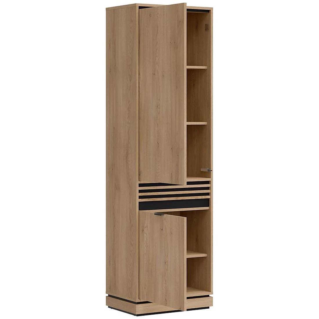 Ferro ormar 57,5x39x195 cm hrast/crna