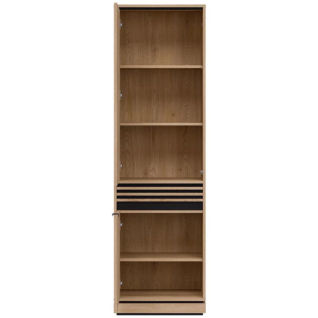 Ferro ormar 57,5x39x195 cm hrast/crna