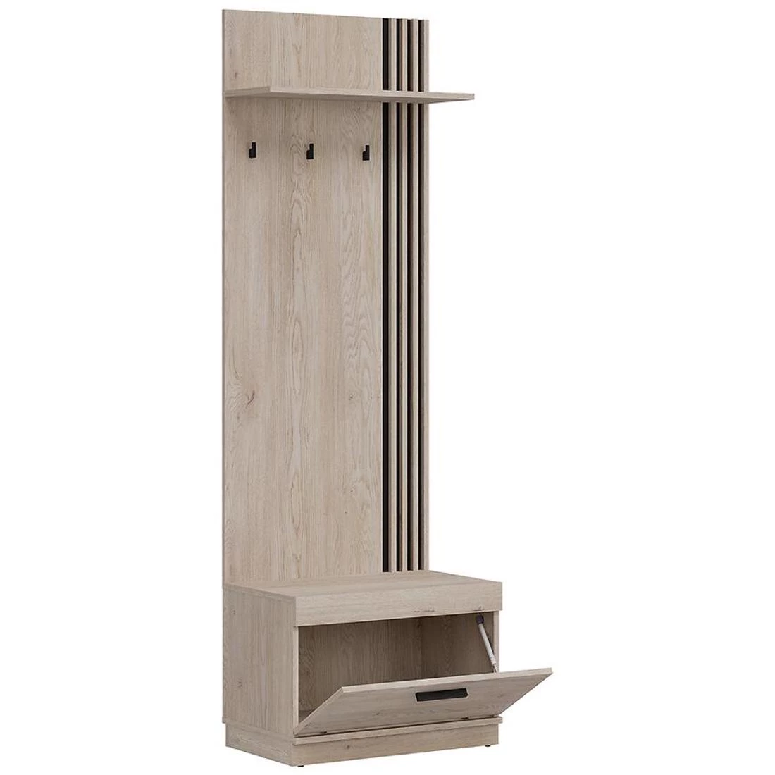 Mati predsoblje 64.5x40x198 cmkrem hrast/crna