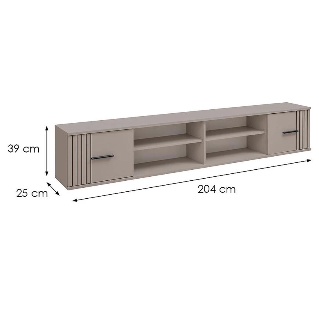 Sigma ormaric za krevet 204x25x39 cm kašmir/crna