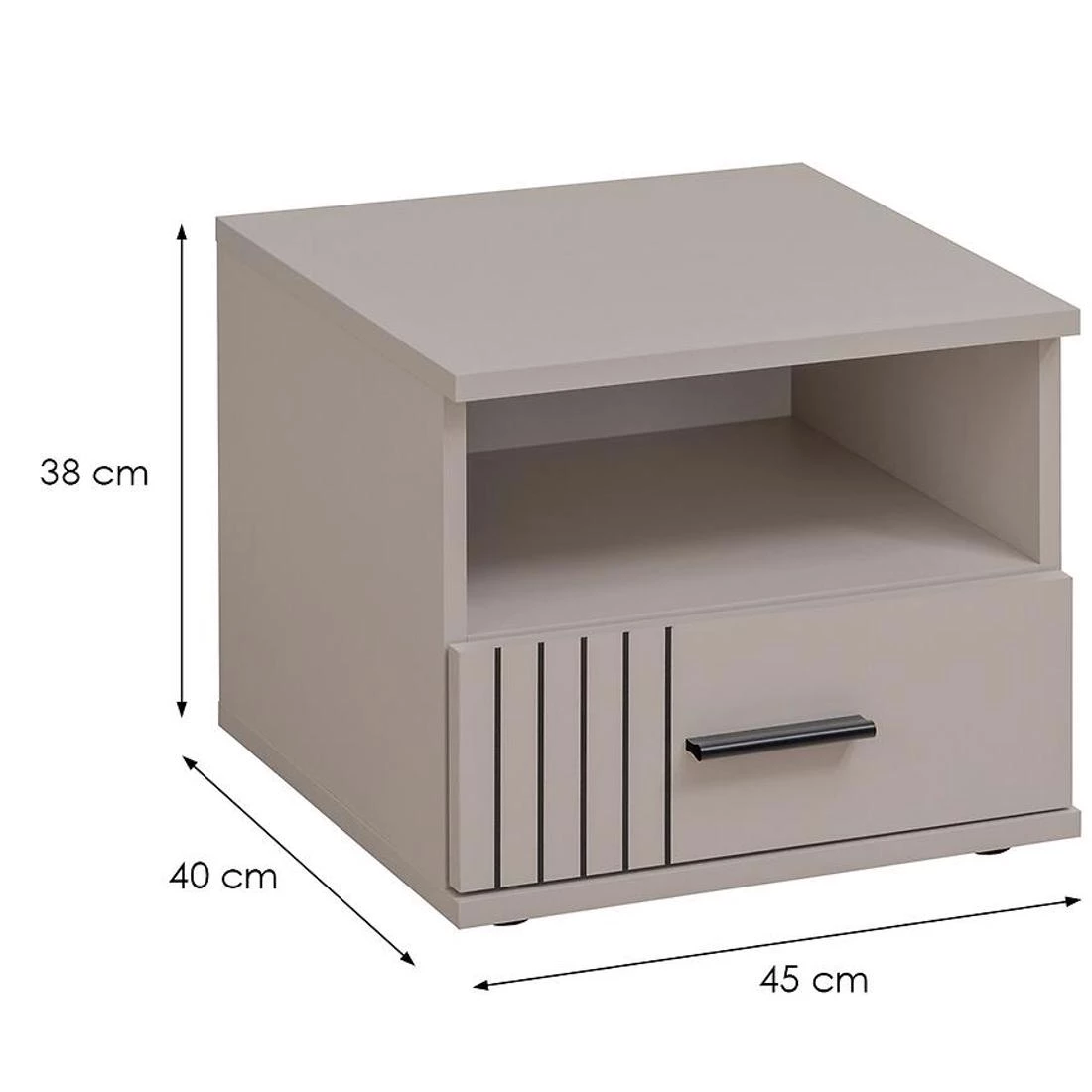 Sigma nocni ormaric 45x40x38 cm kašmir/crna