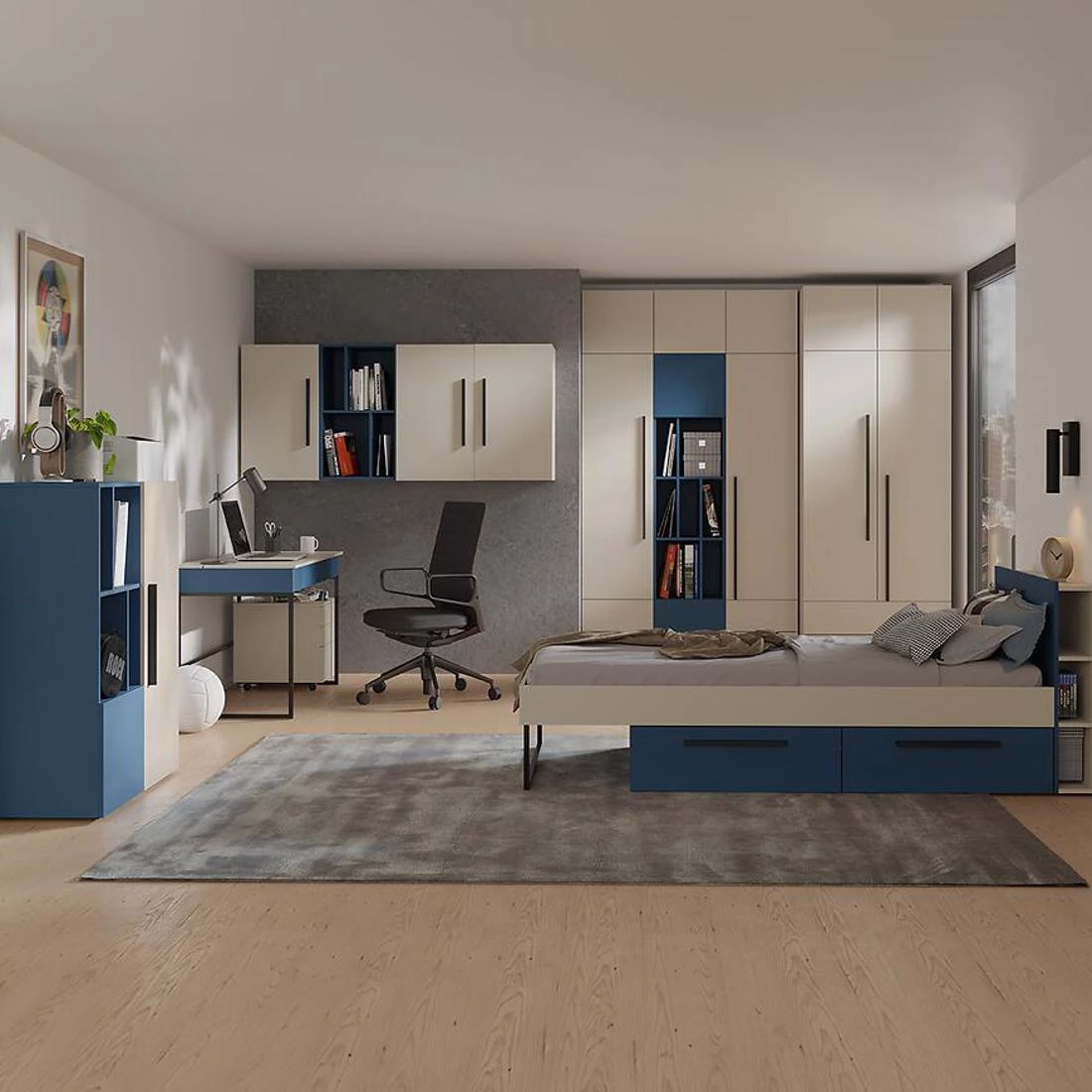 Lorin 13 zidni ormaric 45x40x77 morsko plava