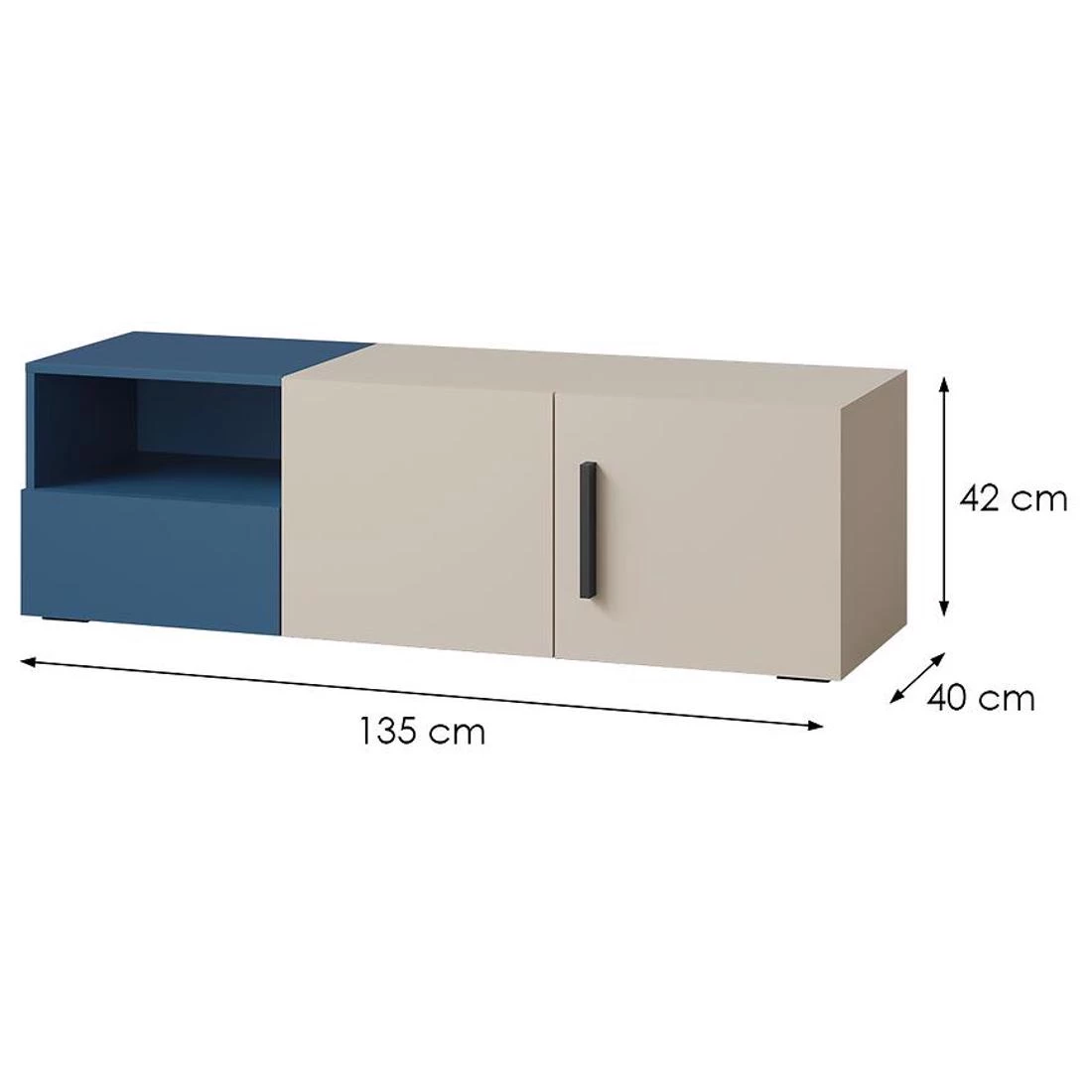 Lorin 9 TV stalak 135x40x42 kašmir/morsko plava