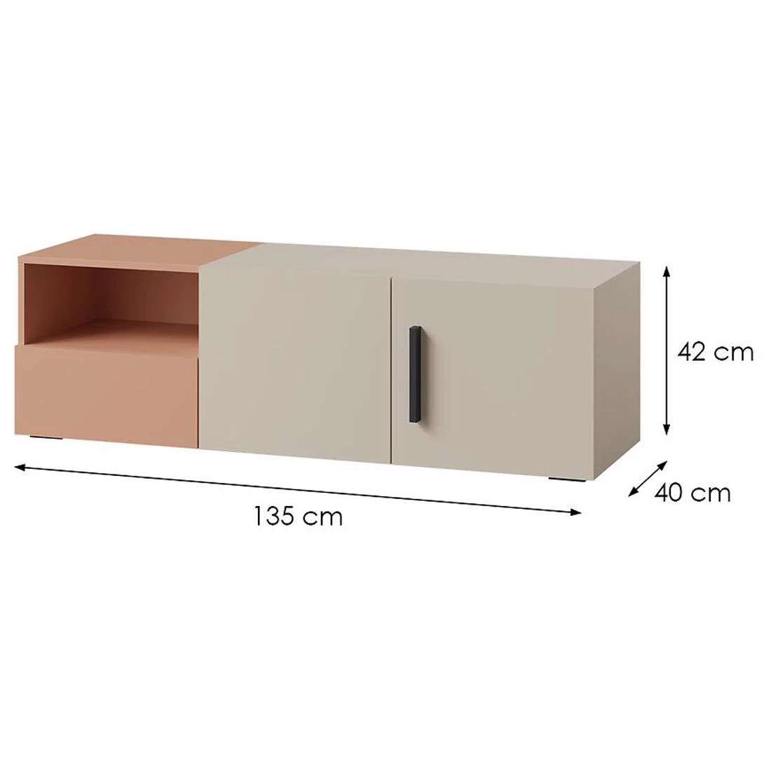 Lorin 9 TV stalak 135x40x42 kašmir/alpaka