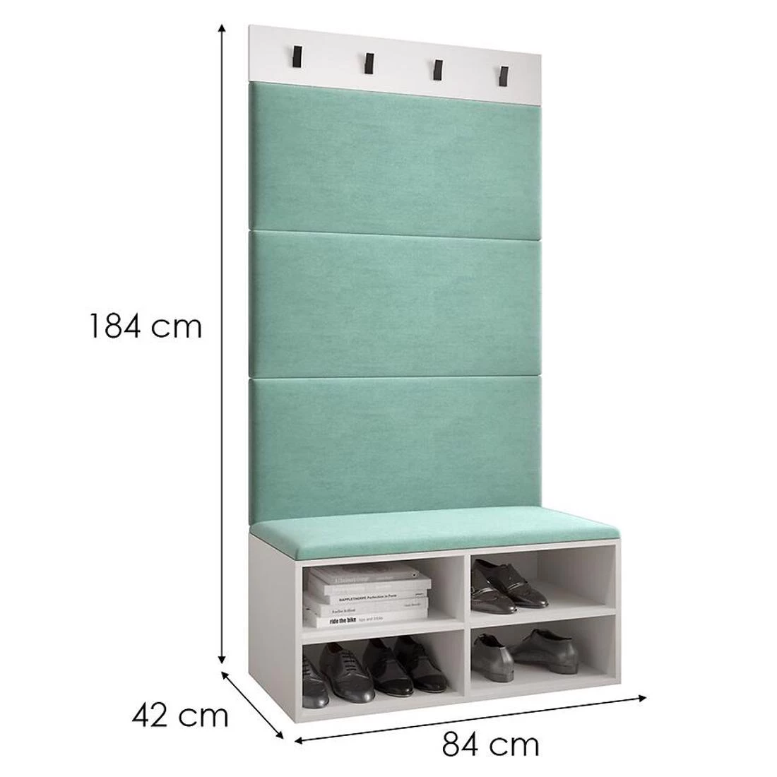 Miro predsoblje 84x42x184 cm craft bela/menta