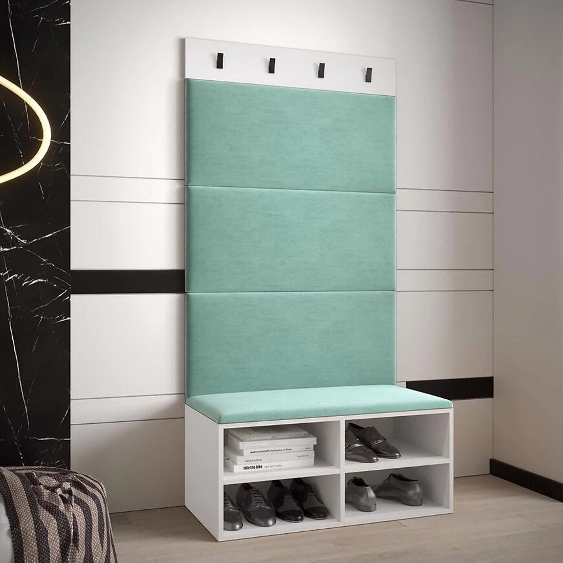 Miro predsoblje 84x42x184 cm craft bela/menta