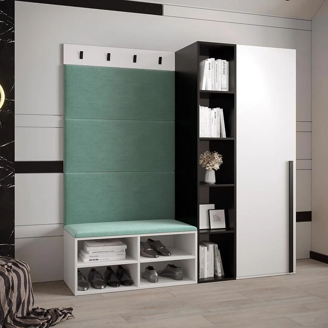 Miro predsoblje 84x42x184 cm craft bela/menta