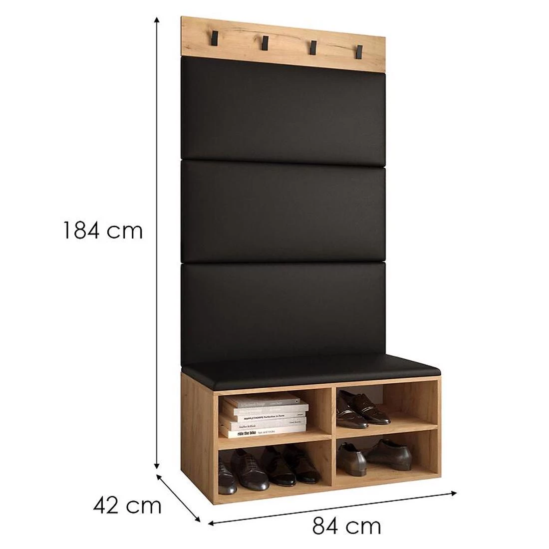 Miro predsoblje 84x42x184 cm craft hrast/crna