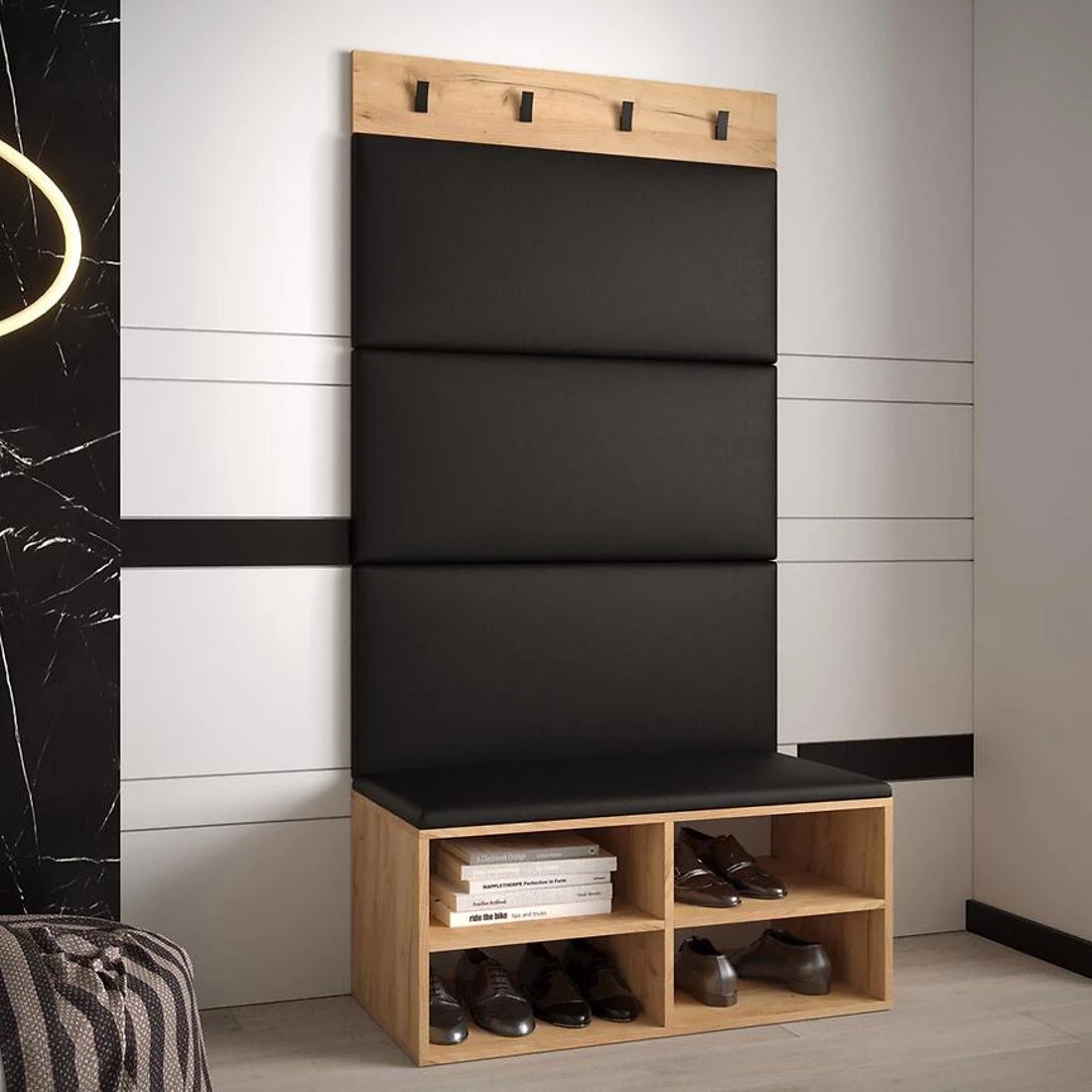 Miro predsoblje 84x42x184 cm craft hrast/crna