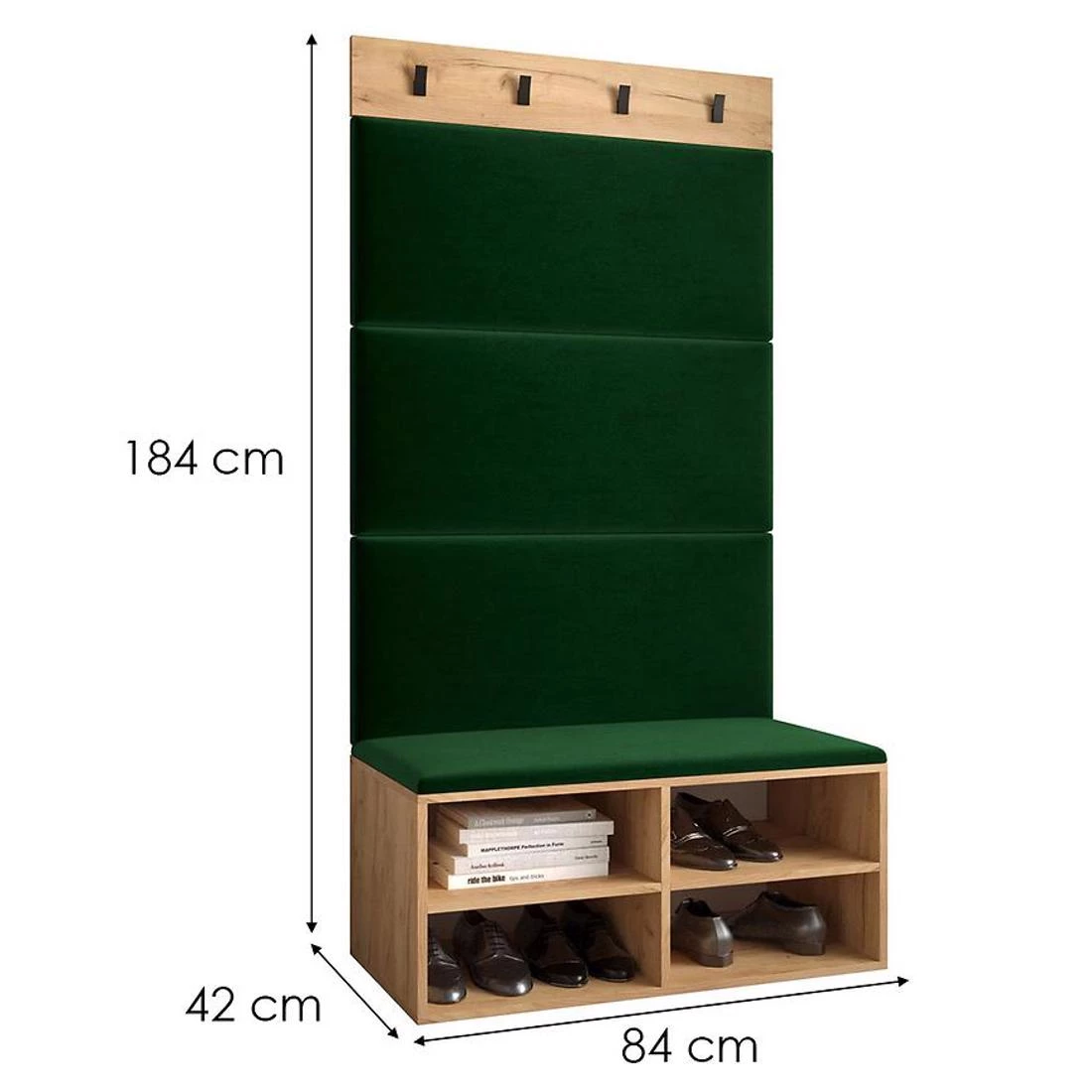 Miro predsoblje 84x42x184 cm craft hrast/tamno zelena