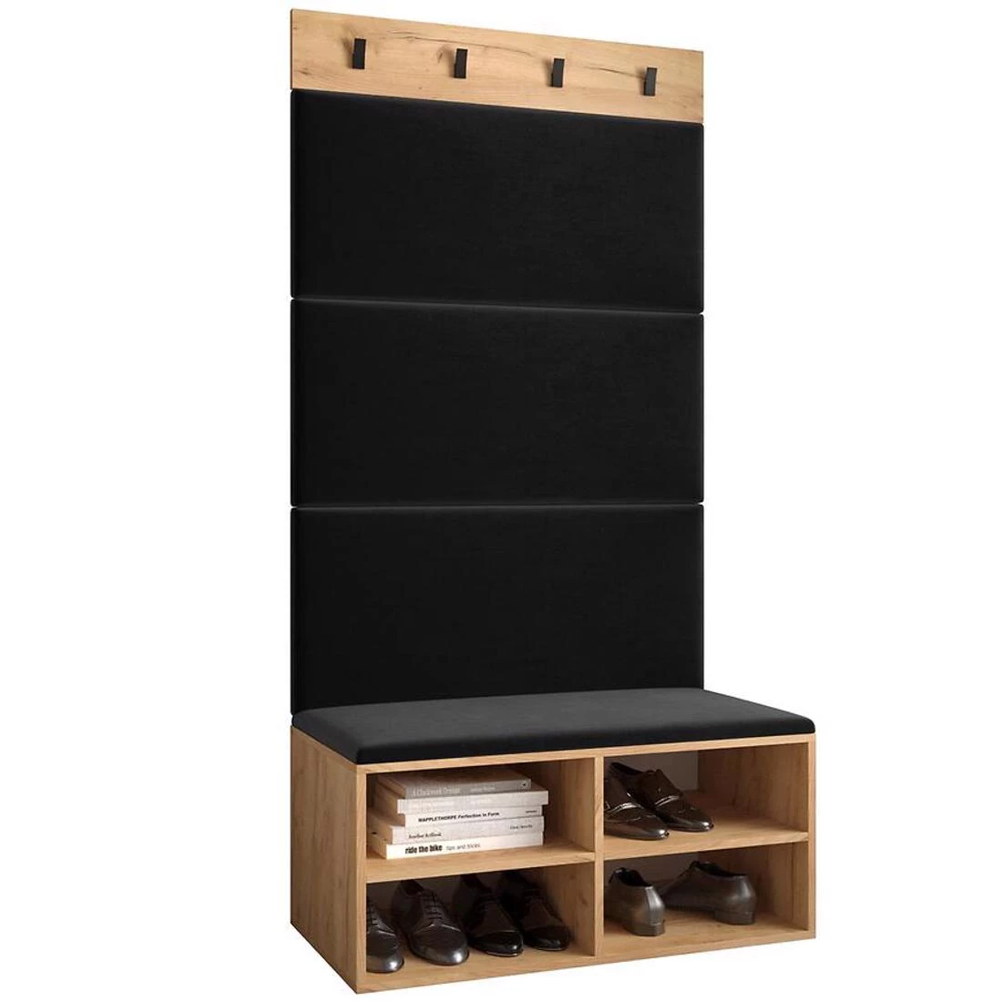Miro predsoblje 84x42x184 cm craft hrast/baršun crna