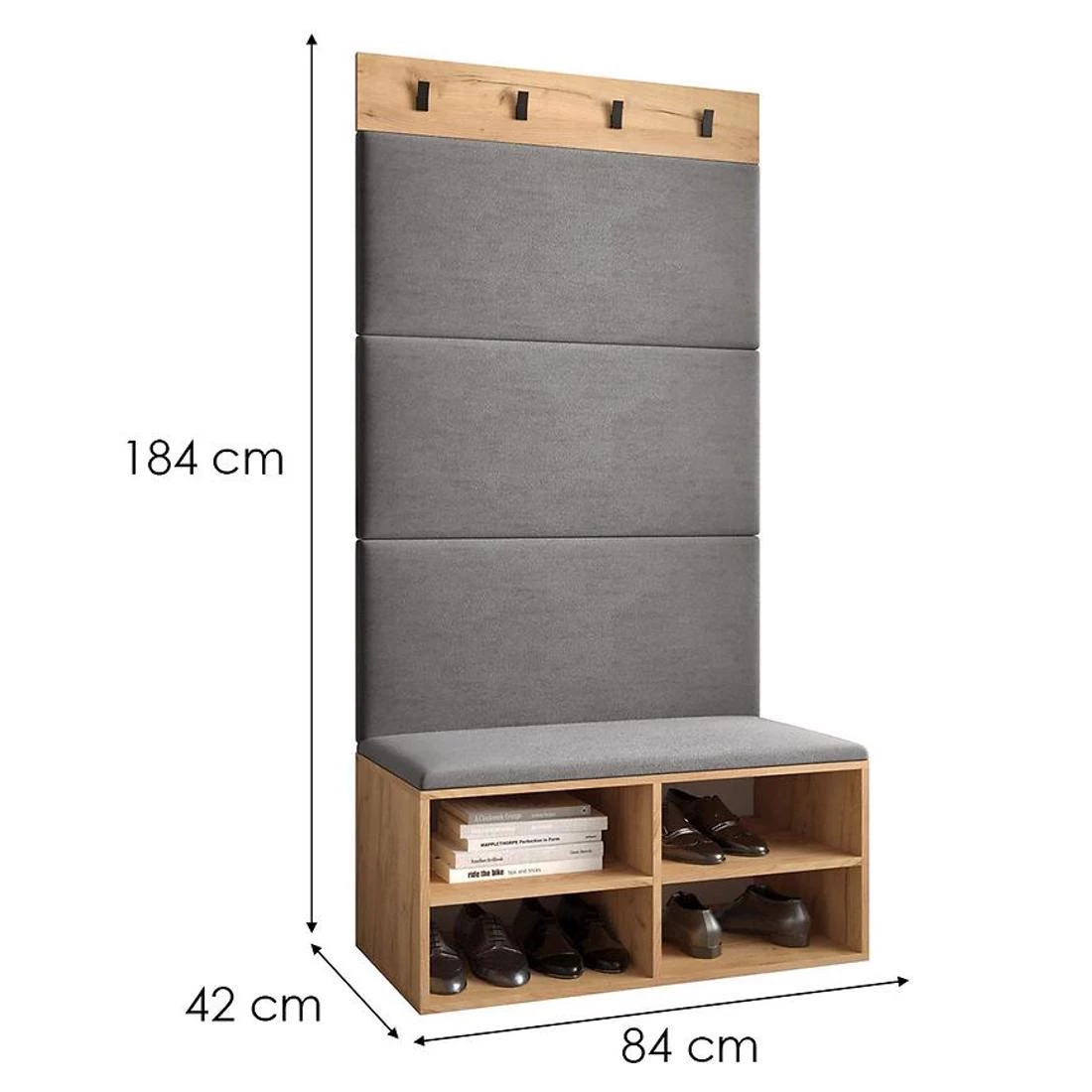 Miro predsoblje 84x4x184 cm craft hrast/siva
