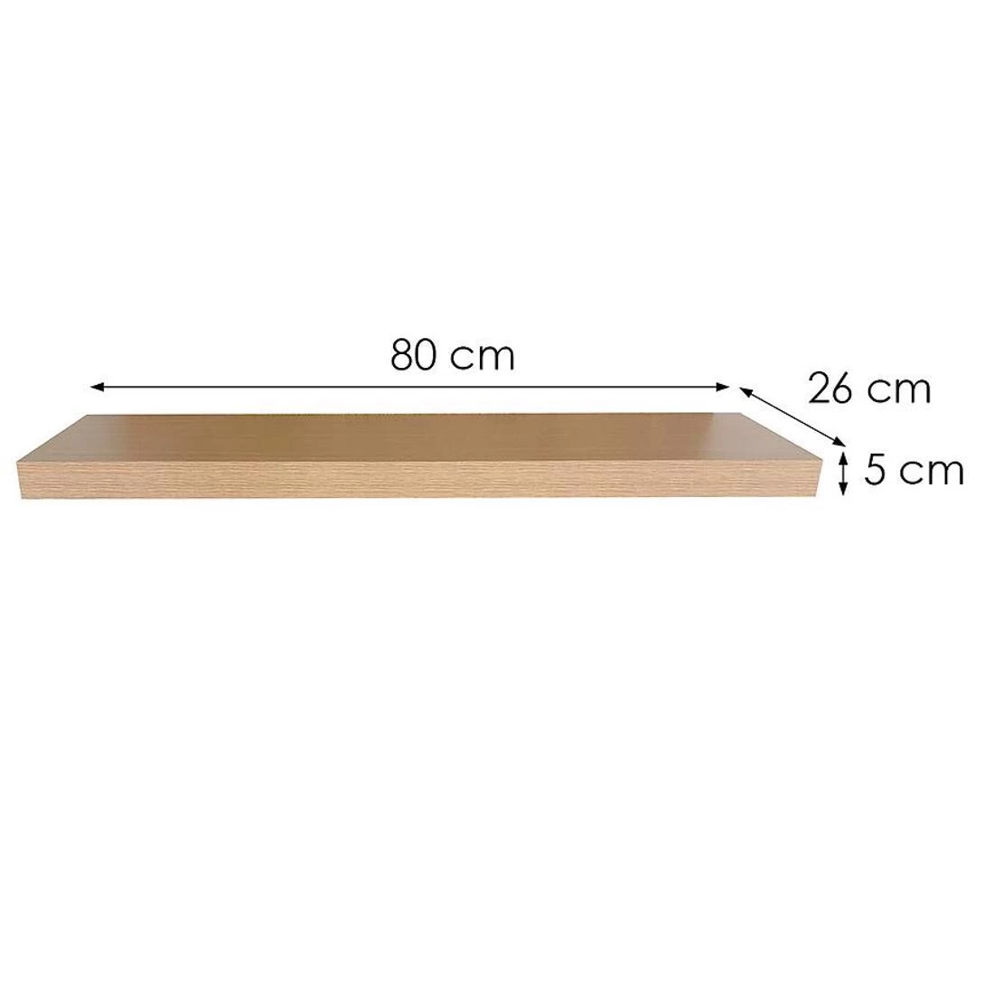 Ligno zidna polica 80x26x5 hrast