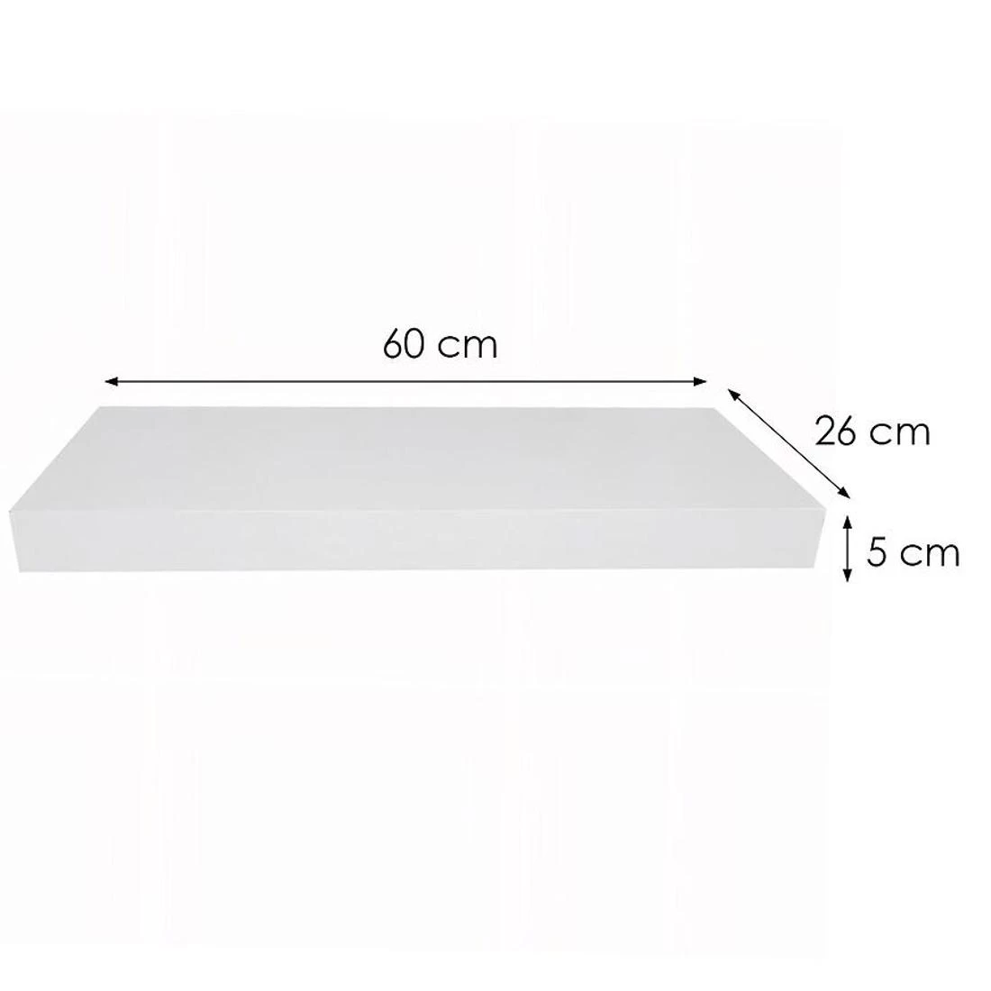 Ligno zidna polica 60x26x5 bela