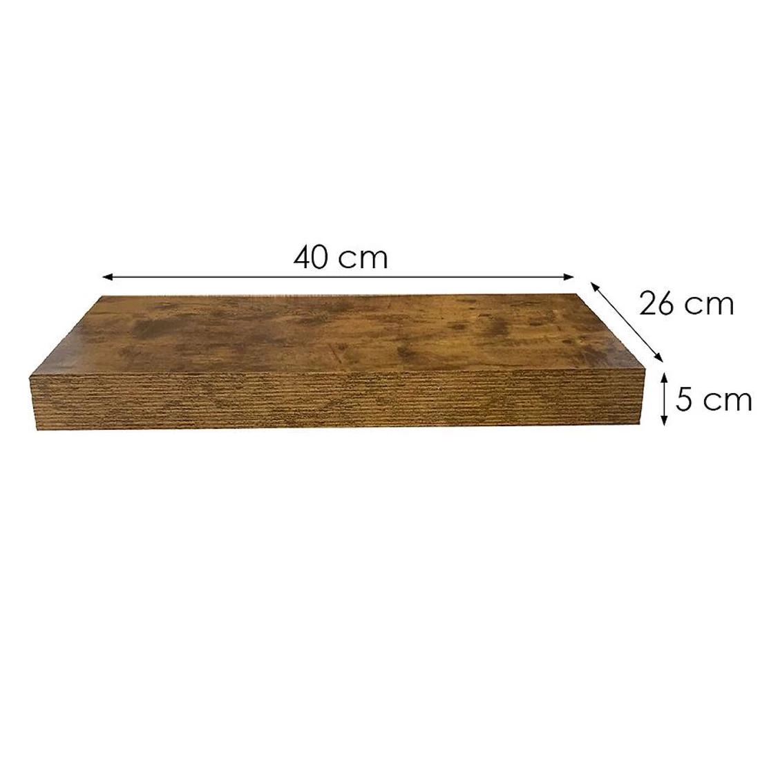 Ligno zidna polica 40x26x5 hrast