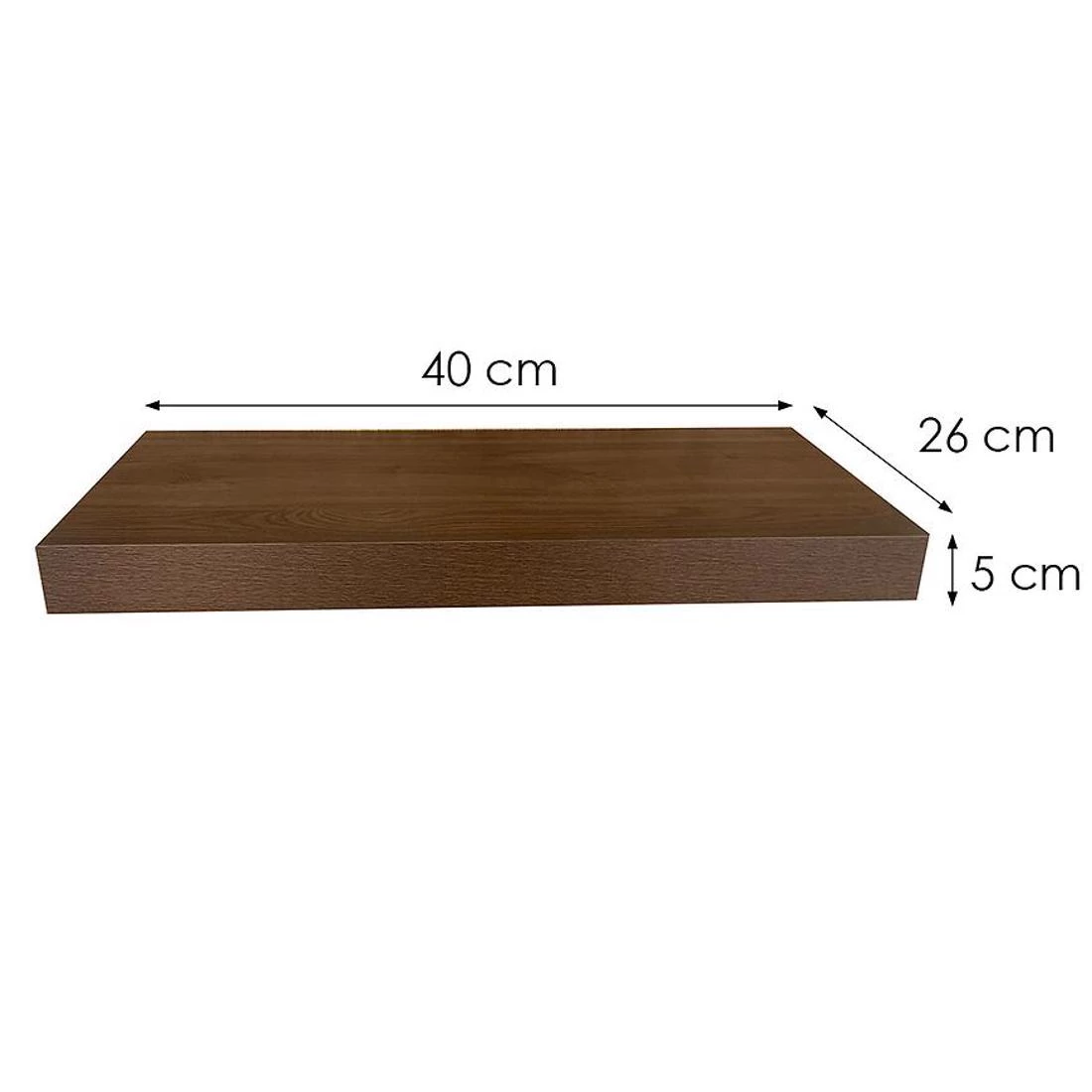 Ligno zidna polica 40x26x5 braon
