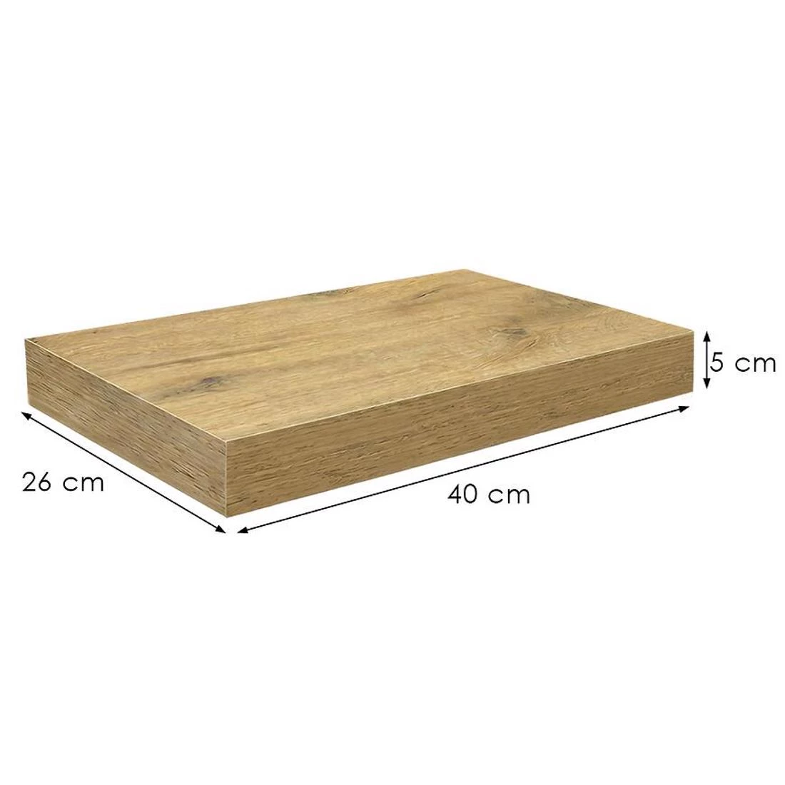 Ligno zidna polica 40x26x5 hrast