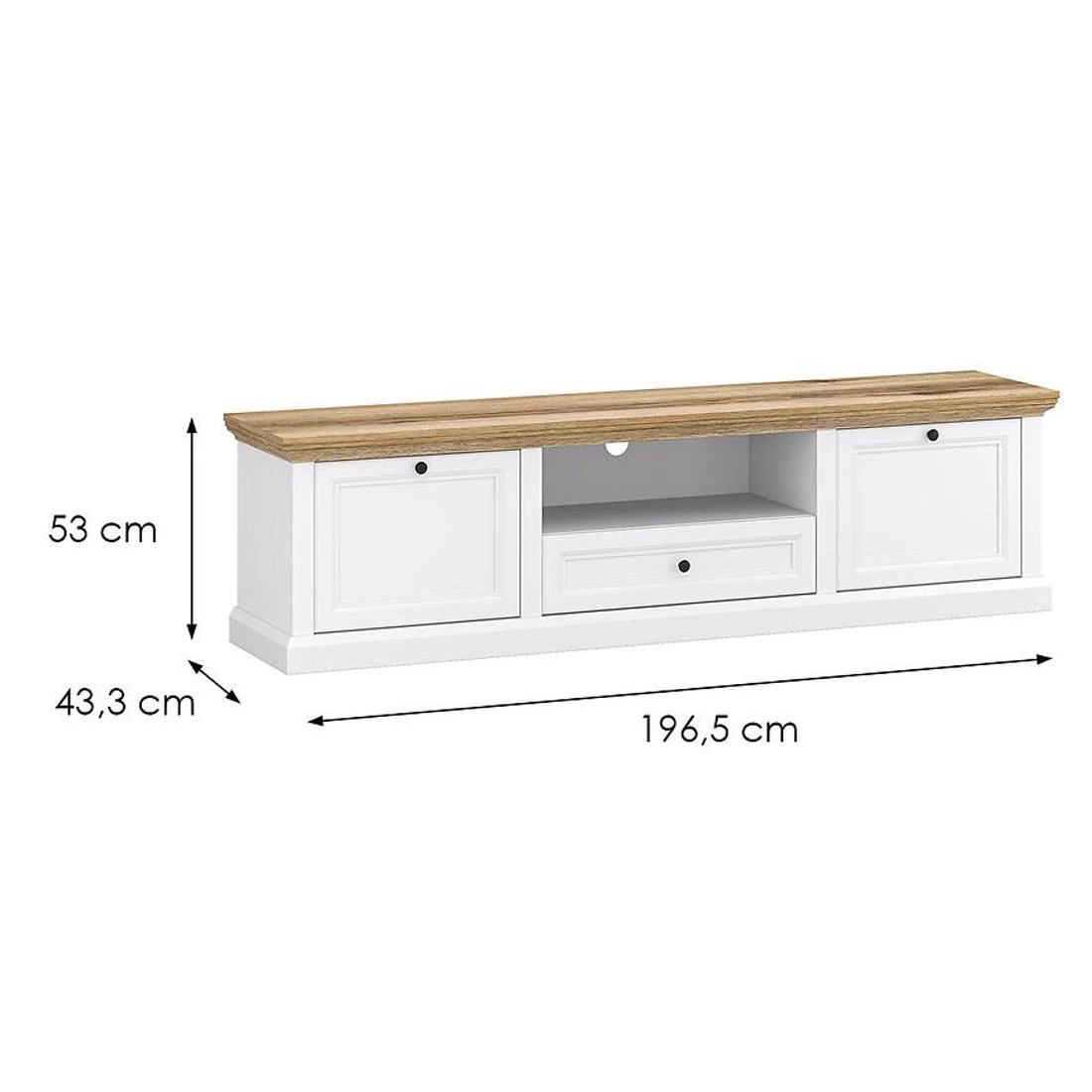 Argyle B TV stalak196,5x43,3x53  mat bela/hrast