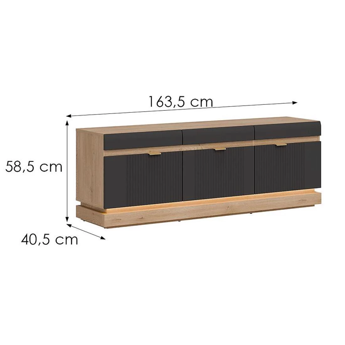 Milton TV komoda 163,5x40,5x58,5 hrast/antracit