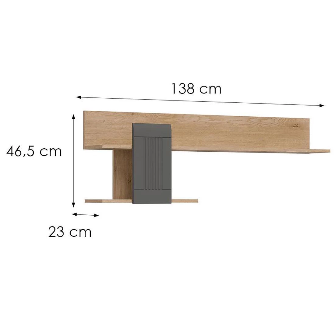 Milton zidne police 138x23x46,5 siva