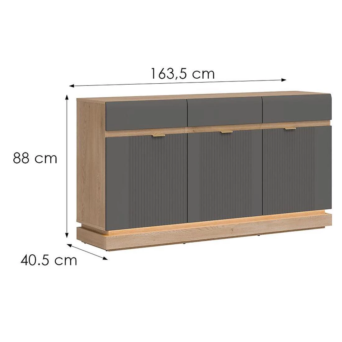 Milton komoda 163,5x40,5x88 antracit