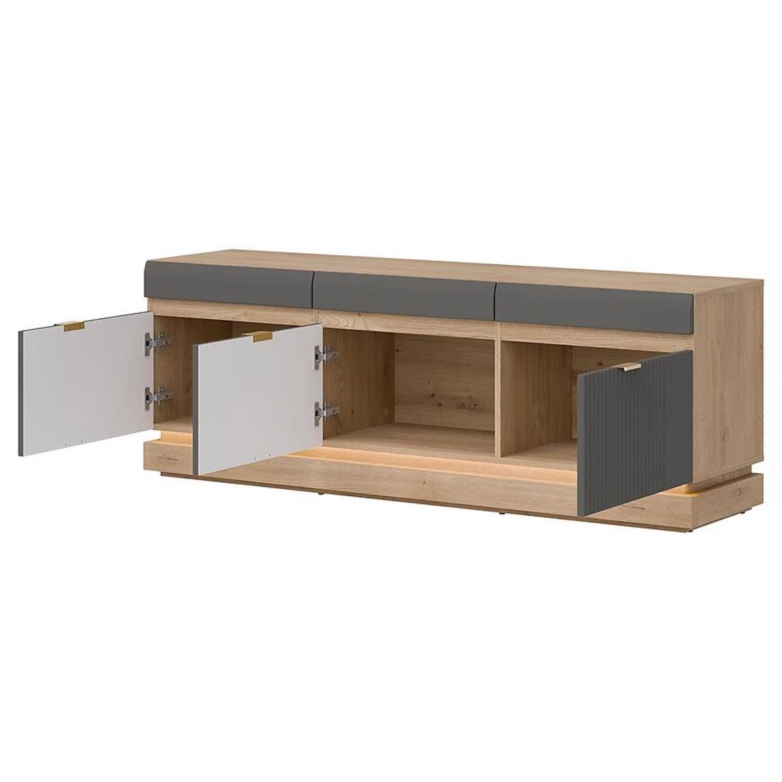 Milton TV komoda 163,5x40,5x58,5 hrast/siva